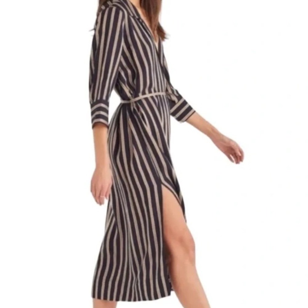 7 For All Mankind Striped Shirt Dress - Picture 7 of 16